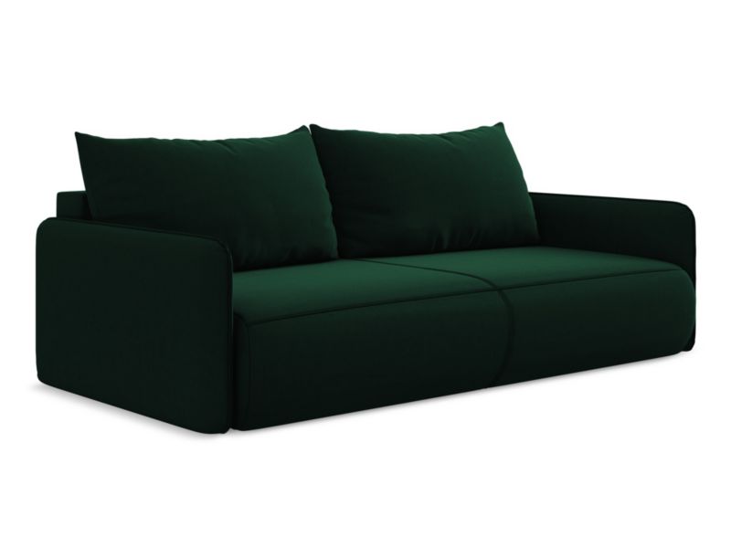 Kanapa 3-osobowa z funkcją spania Makamii Nanea z weluru 216x105 cm butelkowa zieleń 1 szt.