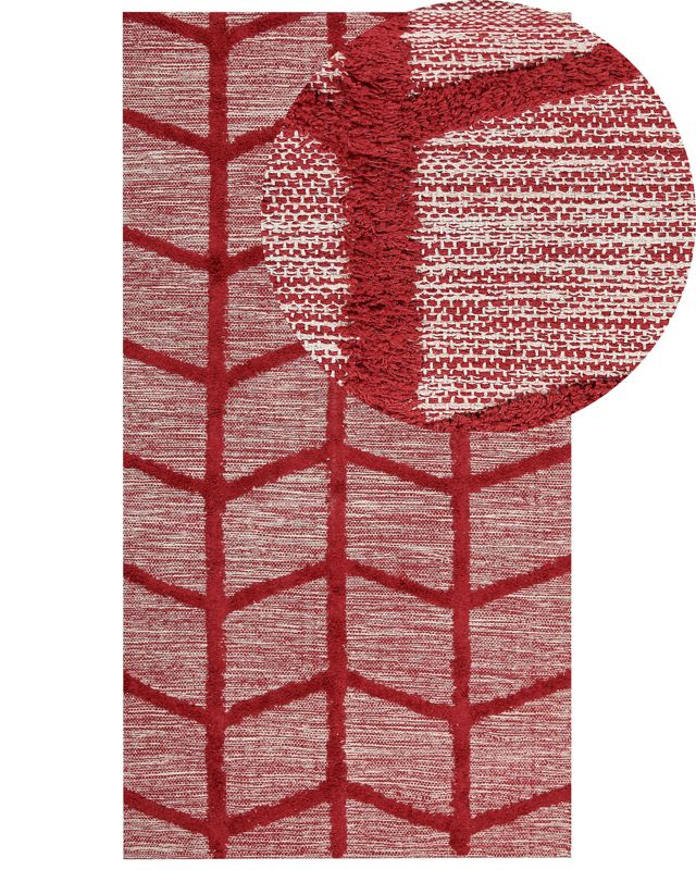 Dywan bawełniany 80 x 150 cm czerwony Sivas 1 szt.