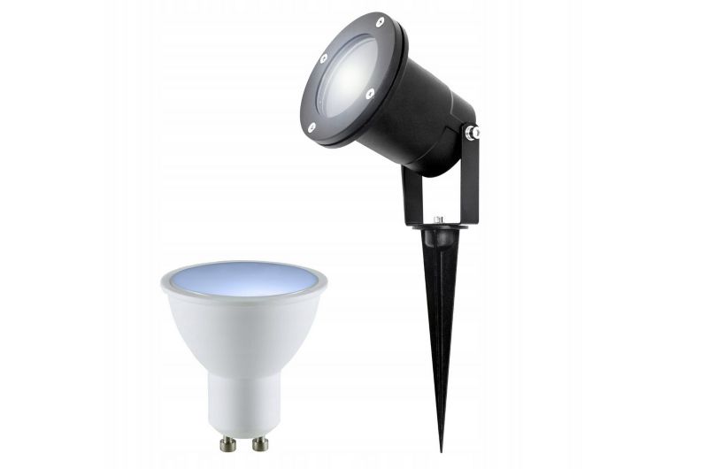 Reflektor ogrodowy EDO wbijany LED HORTUS GU10 IP65 czarny + Żarówka FARI LED GU10 5,5W 4000K neutralna NW 500lm 1 szt.