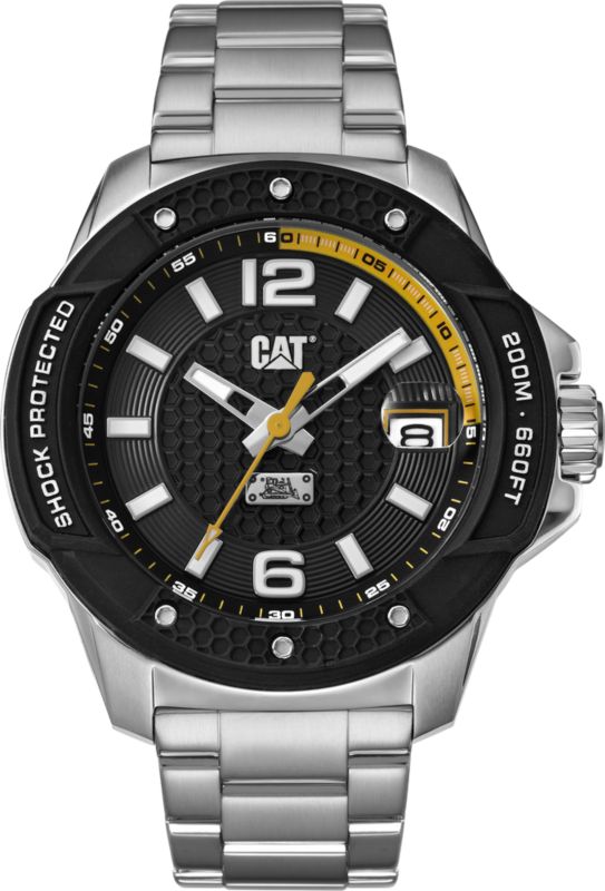 Zegarek stalowy Caterpillar Shockmaster Evo 3H date BLK/YLW stalowy pasek 1szt.