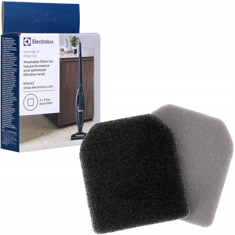 Filtry do odkurzacza, Electrolux, Q6-Q8 WQ61 WQ71 WQ81, oryginalne, zmywalne, 2szt