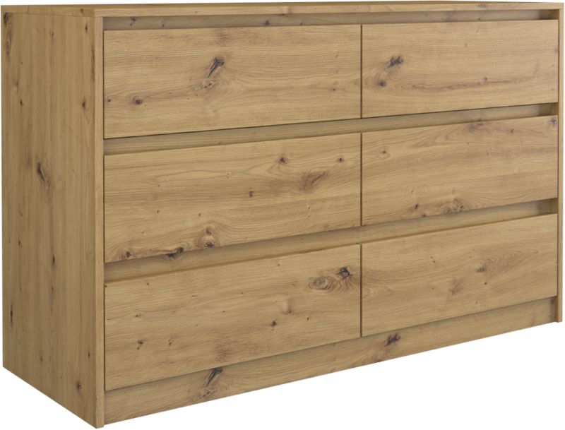 Komoda Topeshop Karo 6 Szuflad K120 Dąb Artisan Szafka 40x120x73,5 cm 1 szt.