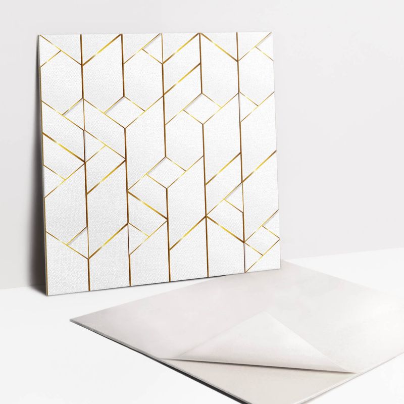 Kafelki samoprzylepne Tulup Modne złote linie 30x30 cm 9 szt.