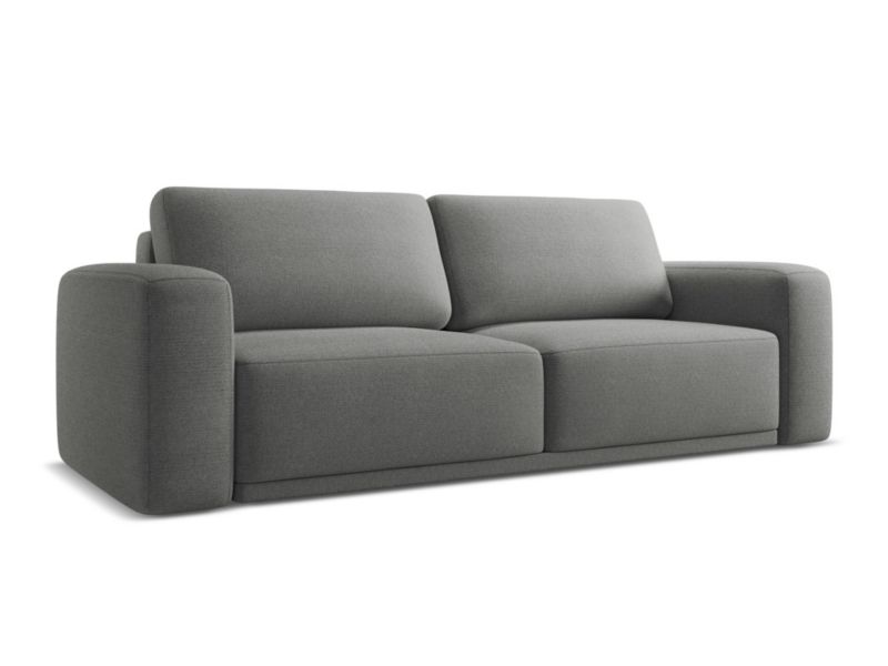 Kanapa 3-osobowa z funkcją spania Makamii Kaila z tkaniny szenilowej 242x100 cm słoniowy 1 szt.
