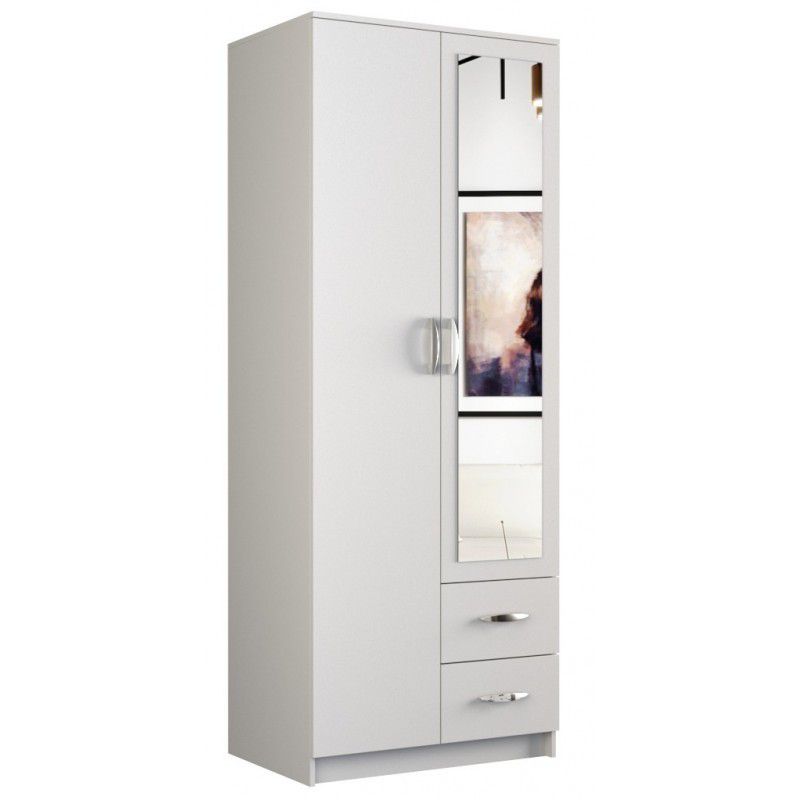 Szafa Topeshop Romana 80 Lustro 2 Szuflady Biała 52x80x205 cm 1 szt.