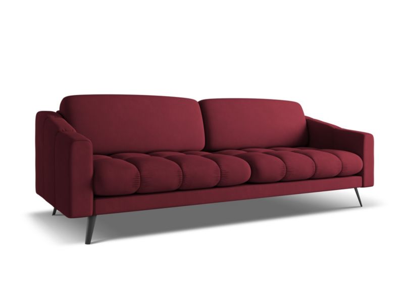 Kanapa 4-osobowa Makamii Nalu z tkaniny szenilowej 238x95 cm bordo 1 szt.