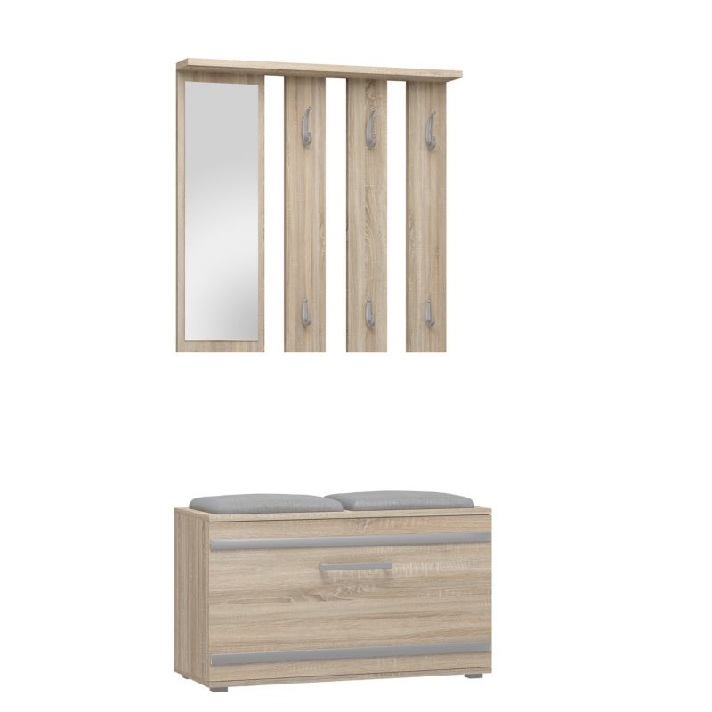 Garderoba Topeshop Opal Dąb Sonoma Szafka Na Buty + Wieszak 35x85x180 cm 1 szt.