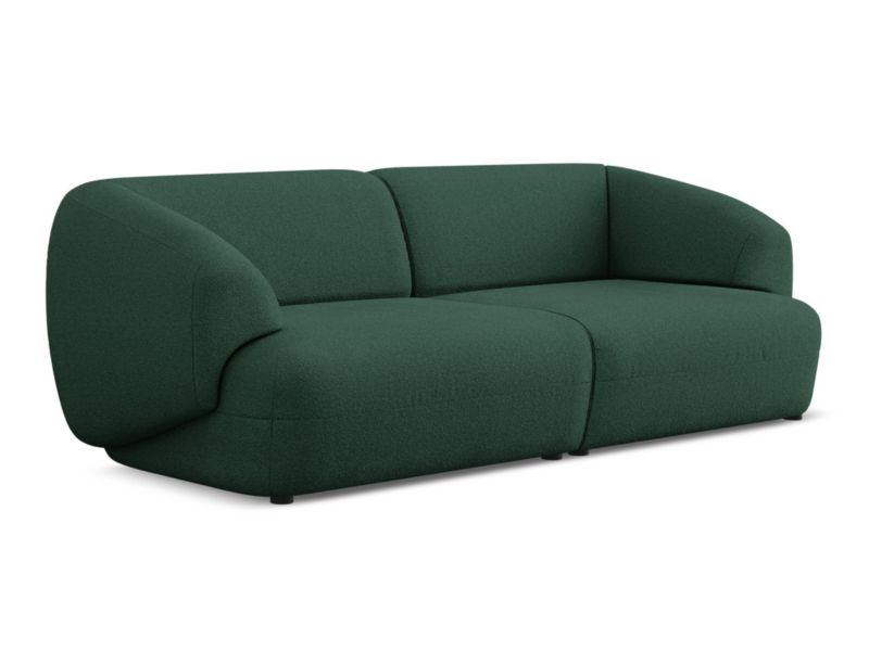 4-osobowa kanapa modułowa Makamii Moana z tkaniną boucle 232x98 cm butelkowa zieleń 1 szt.