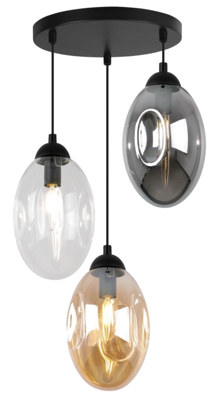 Lampa sufitowa wisząca Light Home LH Vigo 3x E14 60W okrągły 30cm multikolor 1szt.