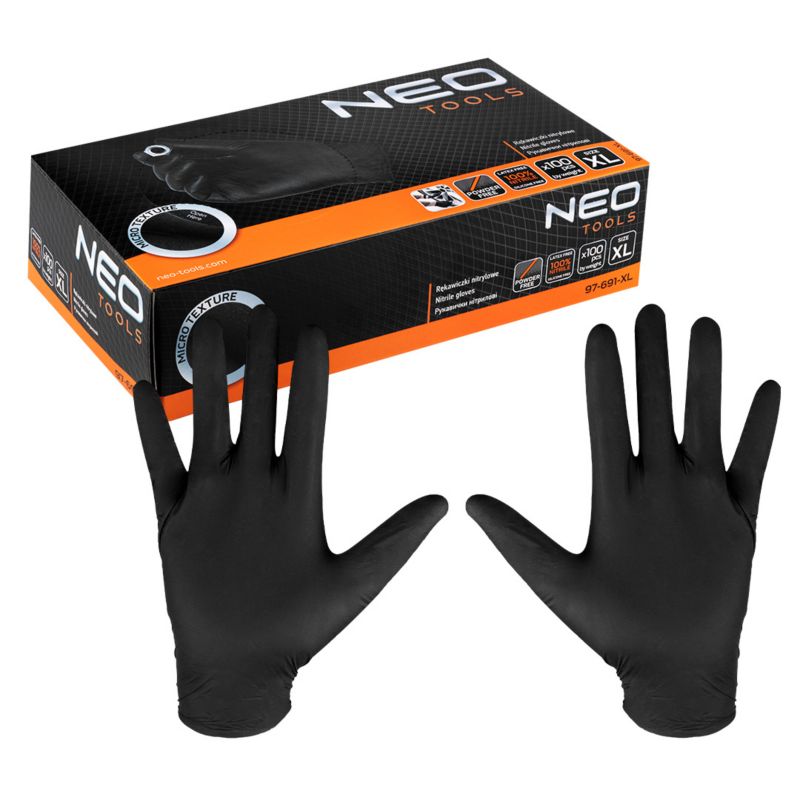 Rękawiczki nitrylowe NEO TOOLS nitryl rozm. XL czarne 1 para