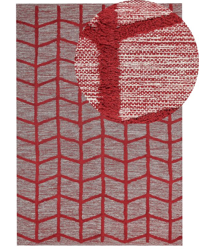 Dywan bawełniany 160 x 230 cm czerwony Sivas 1 szt.