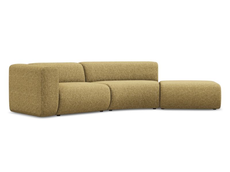 4-osobowa kanapa modułowa prawa Makamii Ekahi z tkaniny strukturalnej 335x166 cm musztardowy 1 szt.