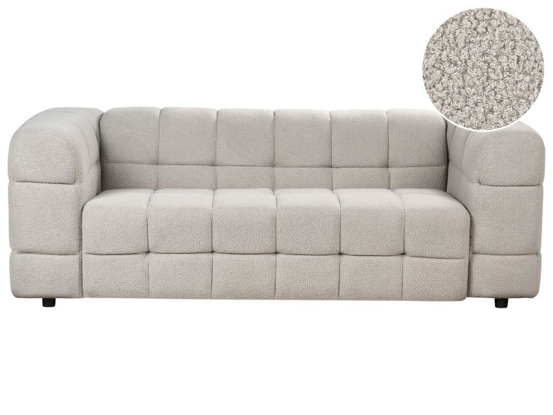 Sofa 3-osobowa boucle szara Mullola 1 szt.