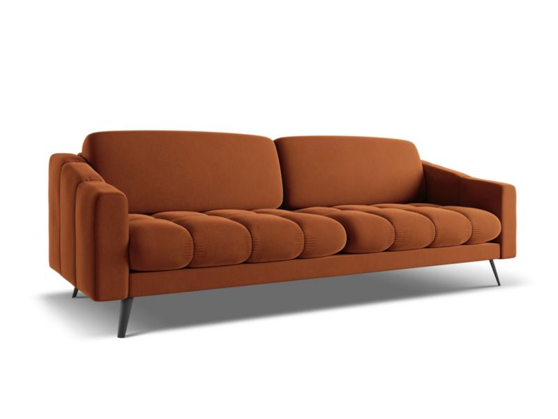 Kanapa 4-osobowa Makamii Nalu z weluru 238x95 cm terakota 1 szt.