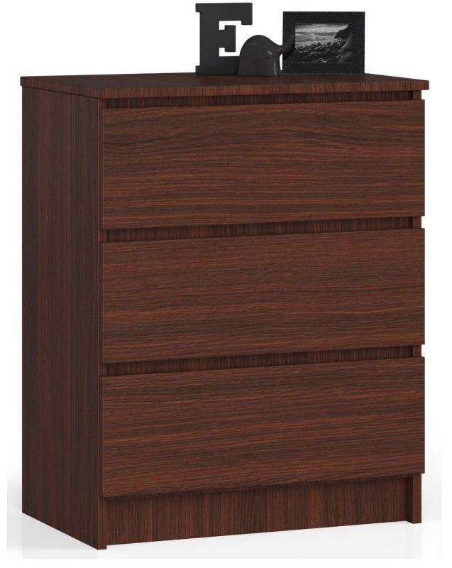 Komoda Akord K60 Wenge 60 cm 3 szuflady kolor Wenge mat 60x40x77 cm 1 szt.