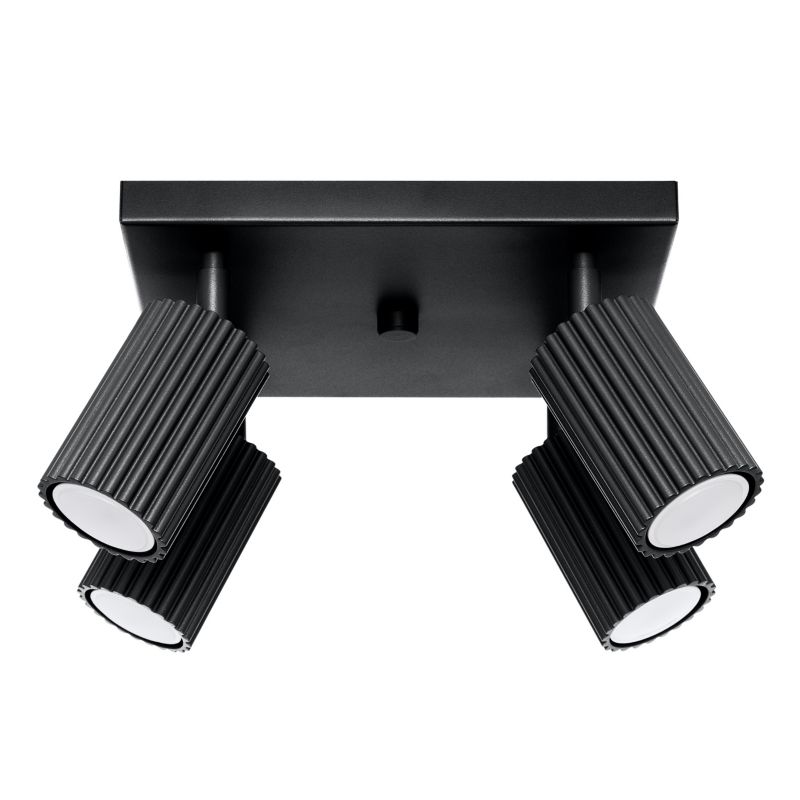 Plafon Sollux Lighting KARBON 4 czarny 1 szt.