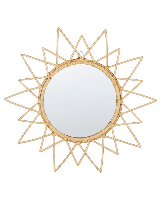 Lustro ścienne Aroek 61 cm 61 cm Rattan Naturalny 1 szt.