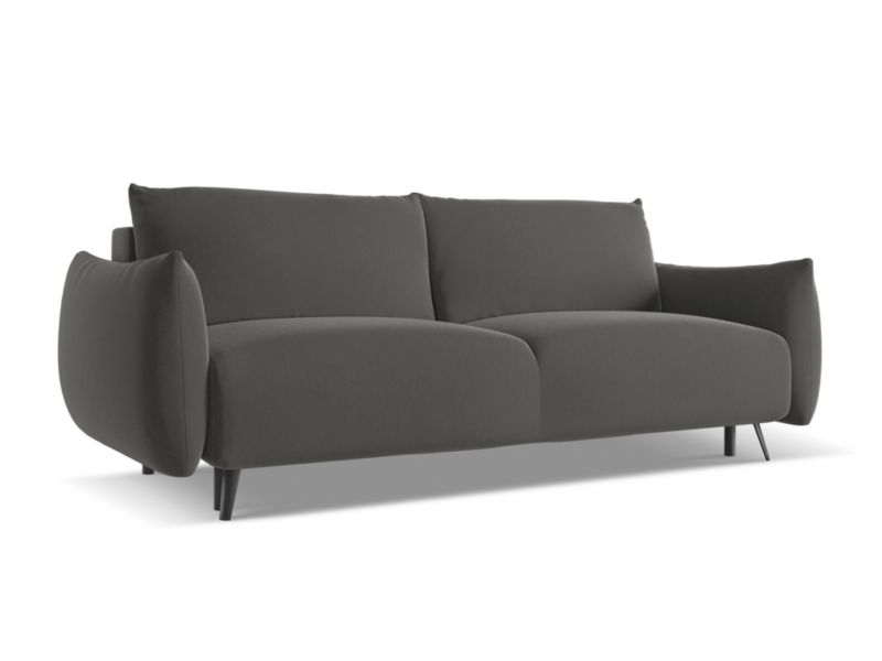 Kanapa 3-osobowa z funkcją spania Makamii Malie z weluru 230x105 cm stalowy 1 szt.