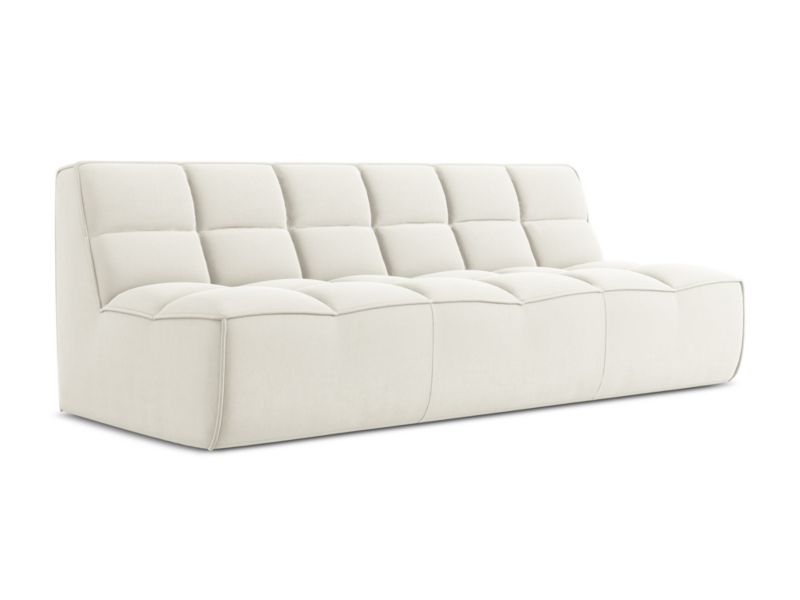 3-osobowa kanapa modułowa Makamii Kalai z weluru 210x93 cm jasny beż 1 szt.