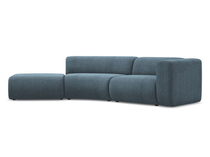 4-osobowa kanapa modułowa lewa Makamii Ekahi z tkaniny szenilowej 335x166 cm jeans 1 szt.