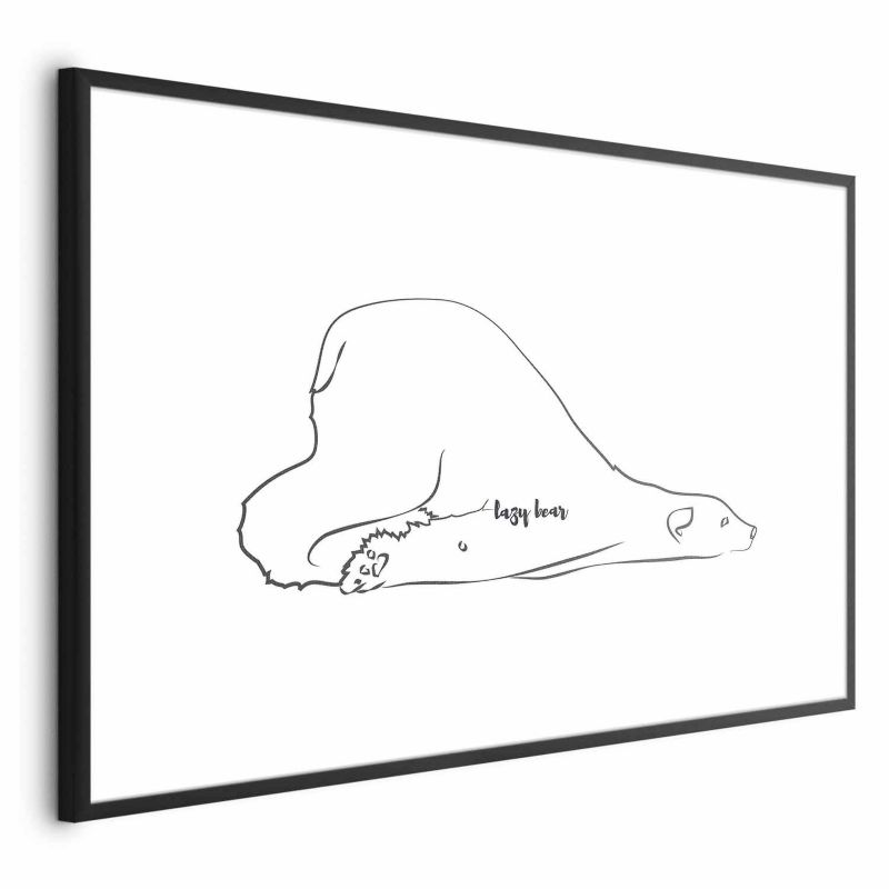 Plakat Artgeist Leniwy niedźwiedź 30x21 cm z ramą czarną 1 szt