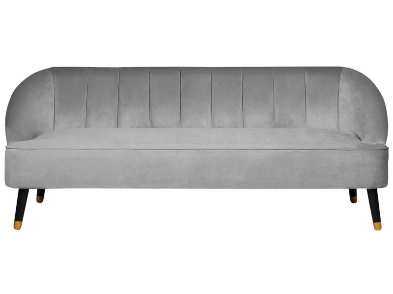 Sofa 3-osobowa welurowa szara Alsvag 1 szt.