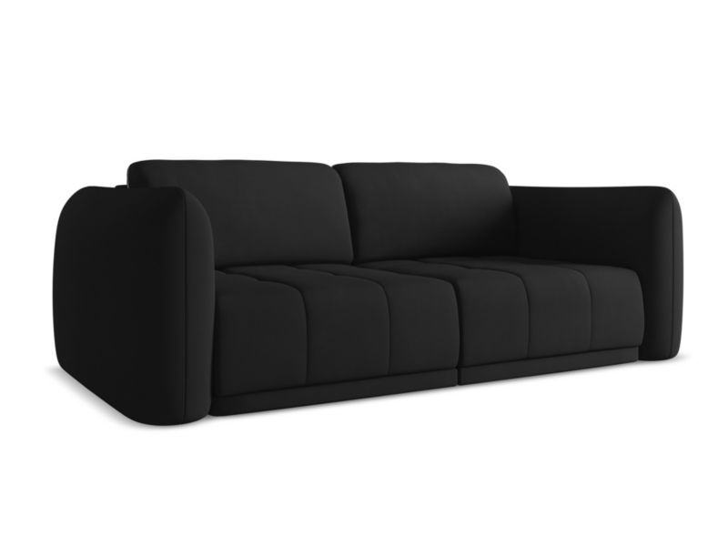 Kanapa 3-osobowa Makamii Hoku z tkaniny szenilowej 210x105 cm czarny 1 szt.