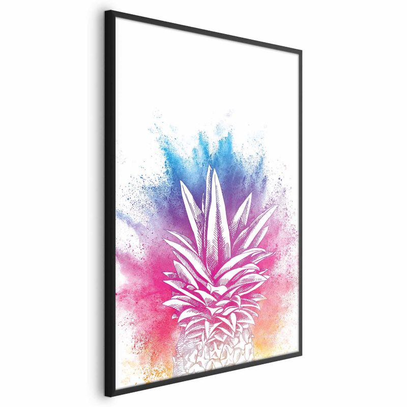 Plakat Artgeist Kolorowy ananas 40x60 cm z ramą czarną 1 szt
