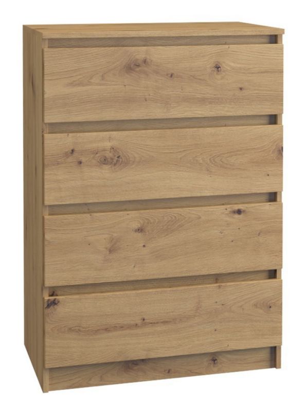 Komoda Szafka Topeshop 4 Szuflady M4 Dąb Artisan 40x70x97 cm 1 szt.
