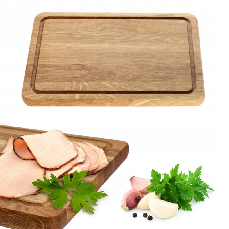 Deska Do Krojenia KADAX 35x25 Kuchenna Drewniana Dębowa 1szt.
