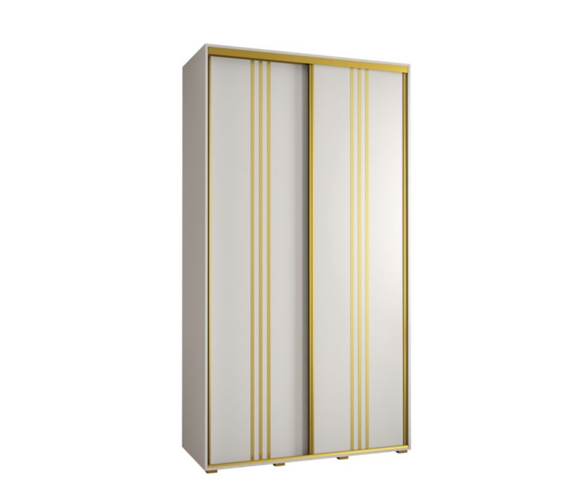 Szafa przesuwna Abiks DAVOS 6 wysoka szer.130cm gł.45cm biały/biały/złoty 1szt.