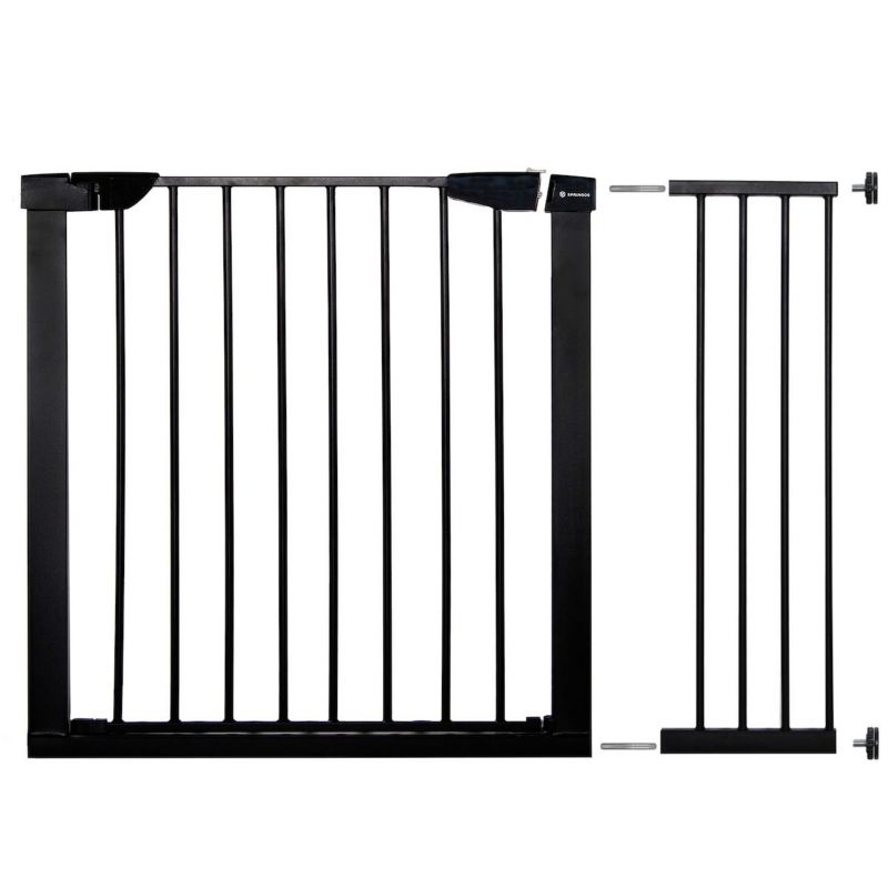 Bramka zabezpieczająca barierka rozporowa Springos 75-110 cm czarna 1 szt.