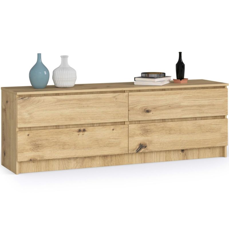 Komoda Akord K160 Dąb Artisan 160 cm 4 szuflady kolor Dąb Artisan mat 160x40x55 cm 1 szt.