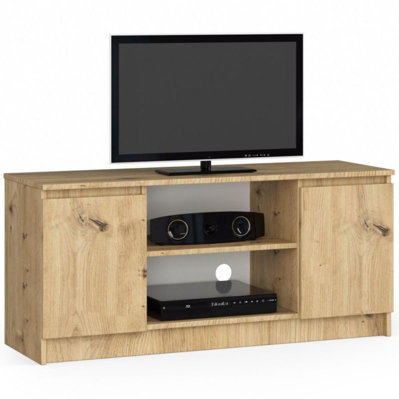 Szafka RTV Akord Dąb Artisan 120 cm 2 drzwi kolor Dąb Artisan mat 2 półki 120x40x55 cm 1 szt.