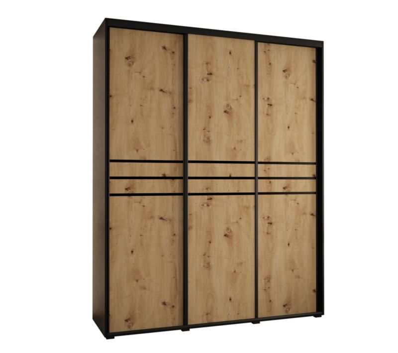 Szafa przesuwna Abiks DAVOS 10 wysoka szer.200cm czarny/artisan/czarny 1szt.