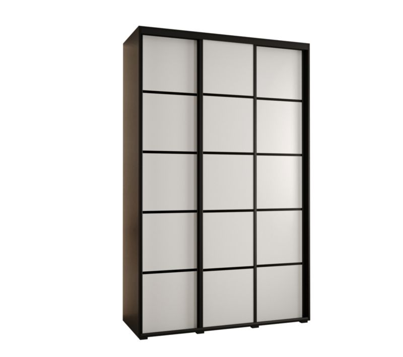 Szafa przesuwna Abiks DAVOS 4 wysoka szer.150cm gł.60cm czarny/biały/czarny 1szt.