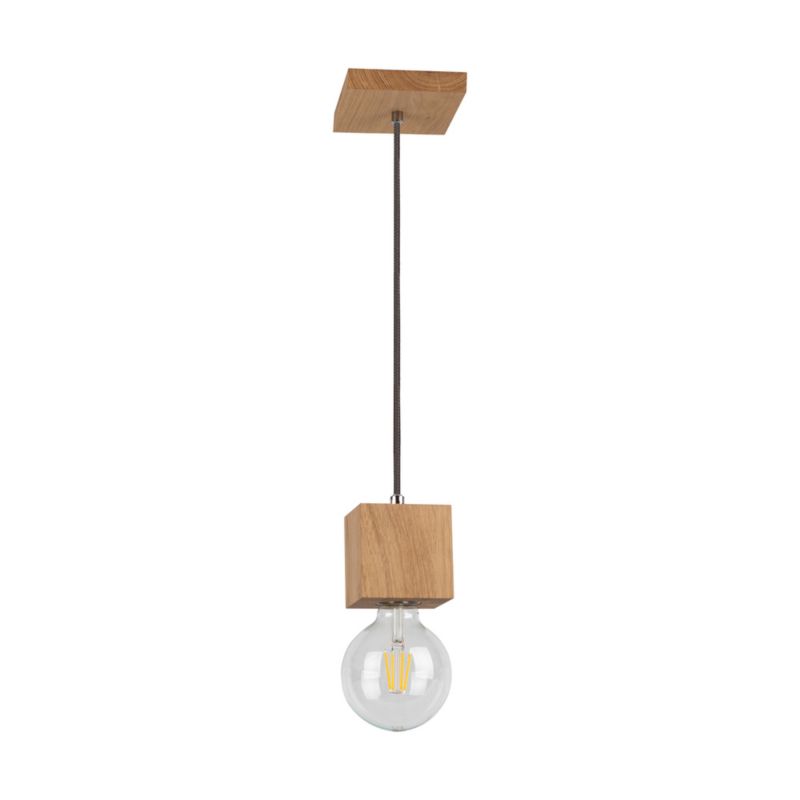 Drewniana Lampa Wisząca SPOT Light Square 1xE27 Max.60W Dąb Olejowany FSC, Polski Producent, 1 szt.