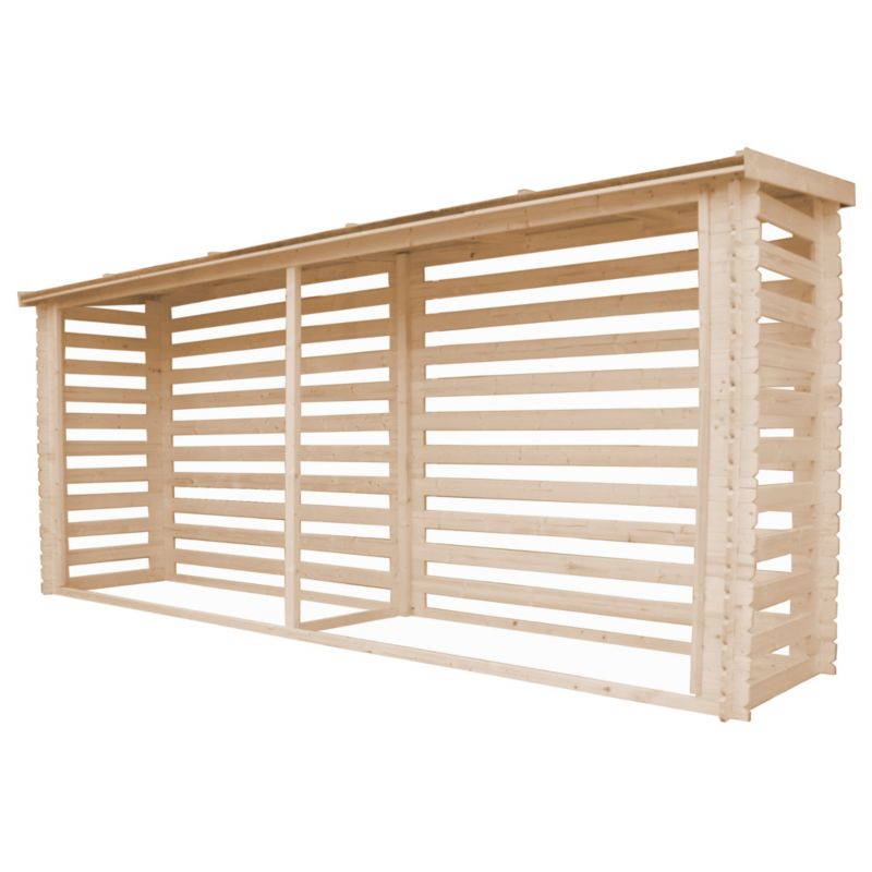 Drewniana szopa na drewno Timbela 4 m², M203, drewno naturalne, grubość deski 19 mm, 1 szt.