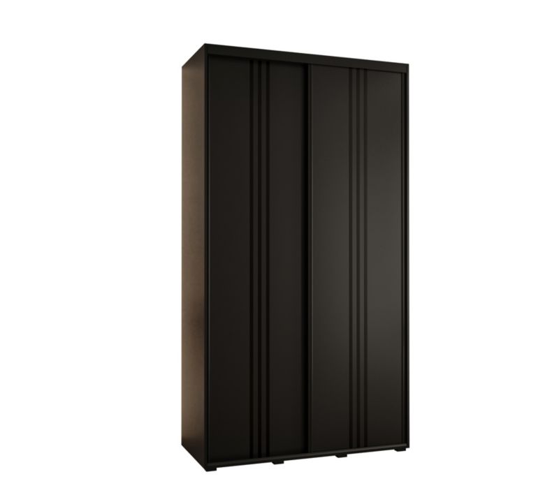 Szafa przesuwna Abiks DAVOS 6 wysoka szer.130cm gł.60cm czarny/czarny/czarny 1szt.