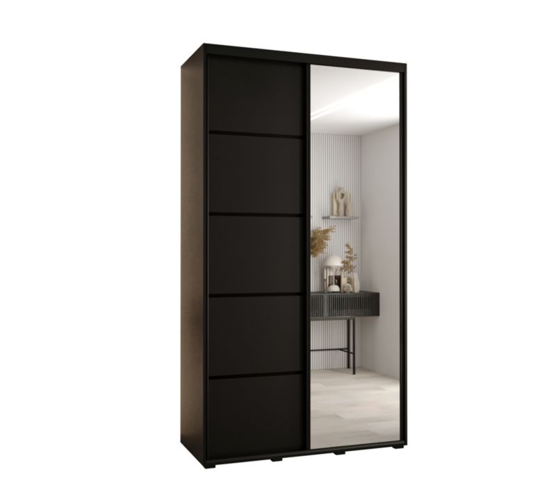Szafa przesuwna Abiks DAVOS 5 wysoka szer.130cm gł.60cm czarny/czarny/czarny 1szt.