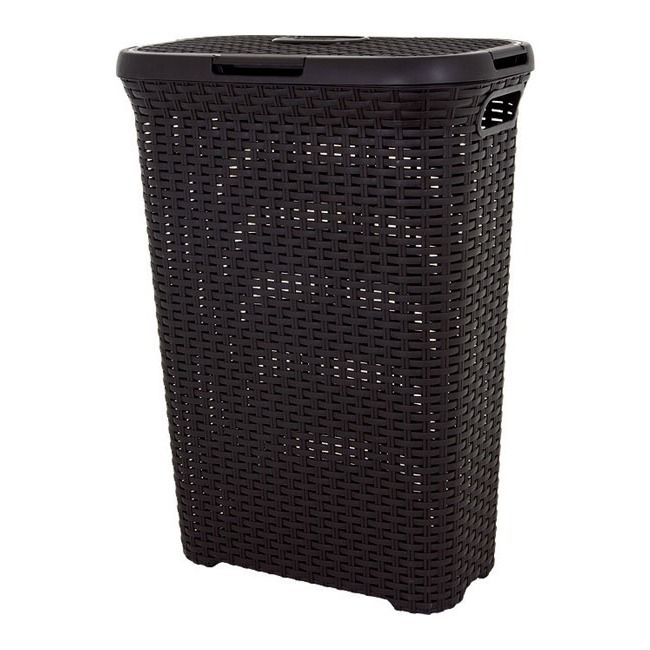 Kosz na bieliznę Curver Natural Style 40 l ciemny brązowy
