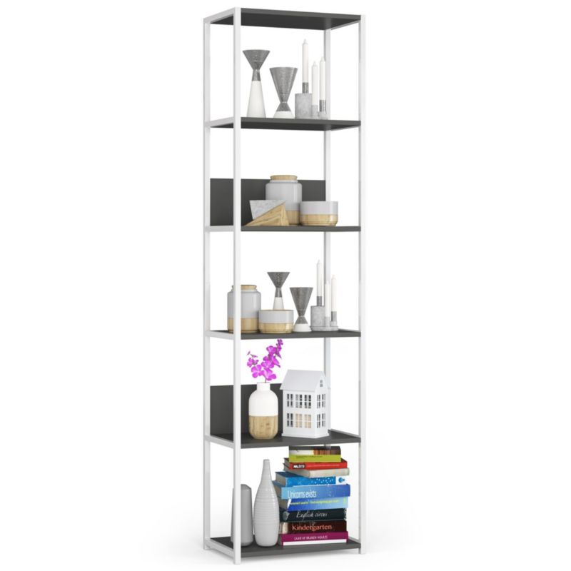 Regał loft Akord metalowy Biały 50 cm kolor Szary mat 6 półek 50x32x192 cm 1 szt.