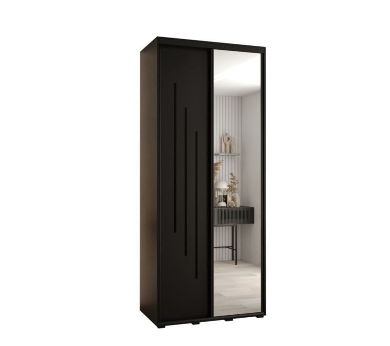 Szafa przesuwna Abiks DAVOS 9 wysoka szer.100cm gł.45cm czarny/czarny/czarny 1szt.