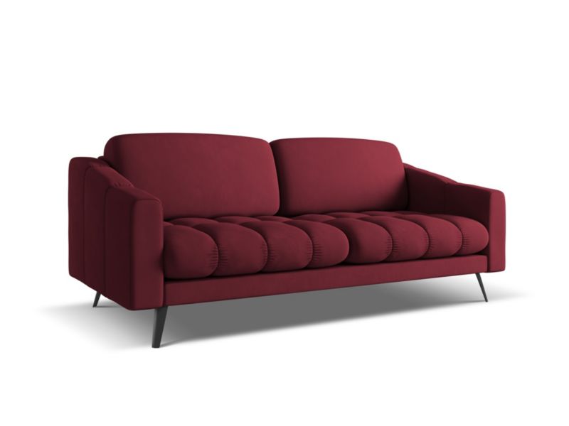 Kanapa 3-osobowa Makamii Nalu z tkaniny szenilowej 202x95 cm bordo 1 szt.