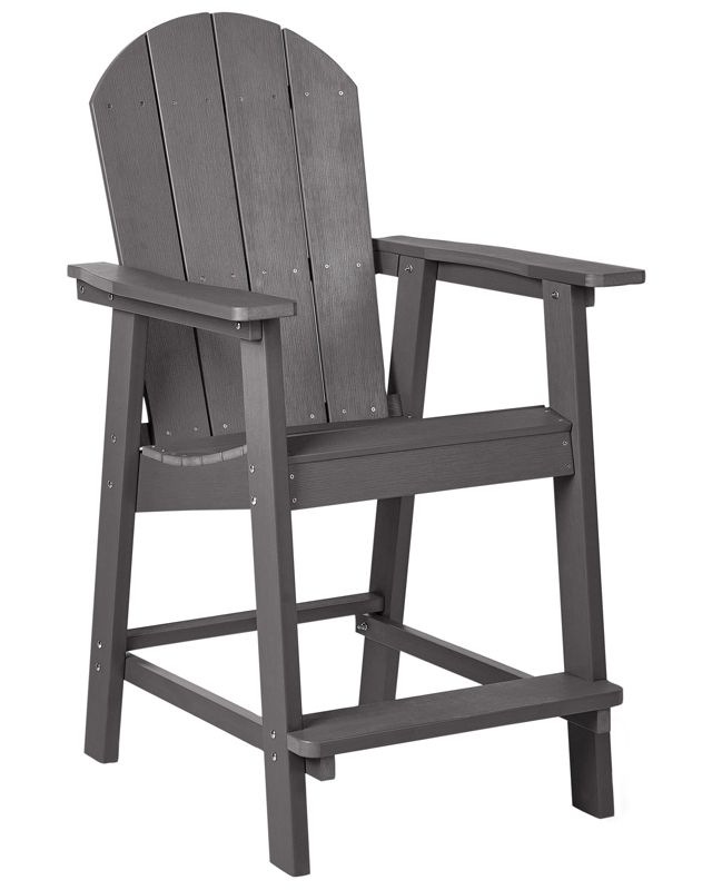 Krzesło ogrodowe barowe Adirondack Materiał syntetyczny Ciemnoszary 1 szt.