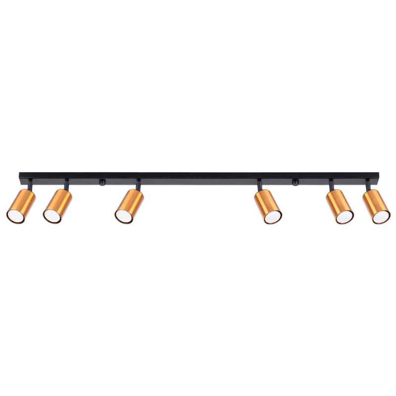 Plafon Sollux Lighting WINX 6L czarny/miedź 1 szt.