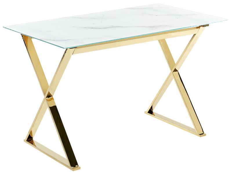 Stół do jadalni Attica 70 cm 120 cm Efekt marmuru Biały marmur 1 szt.