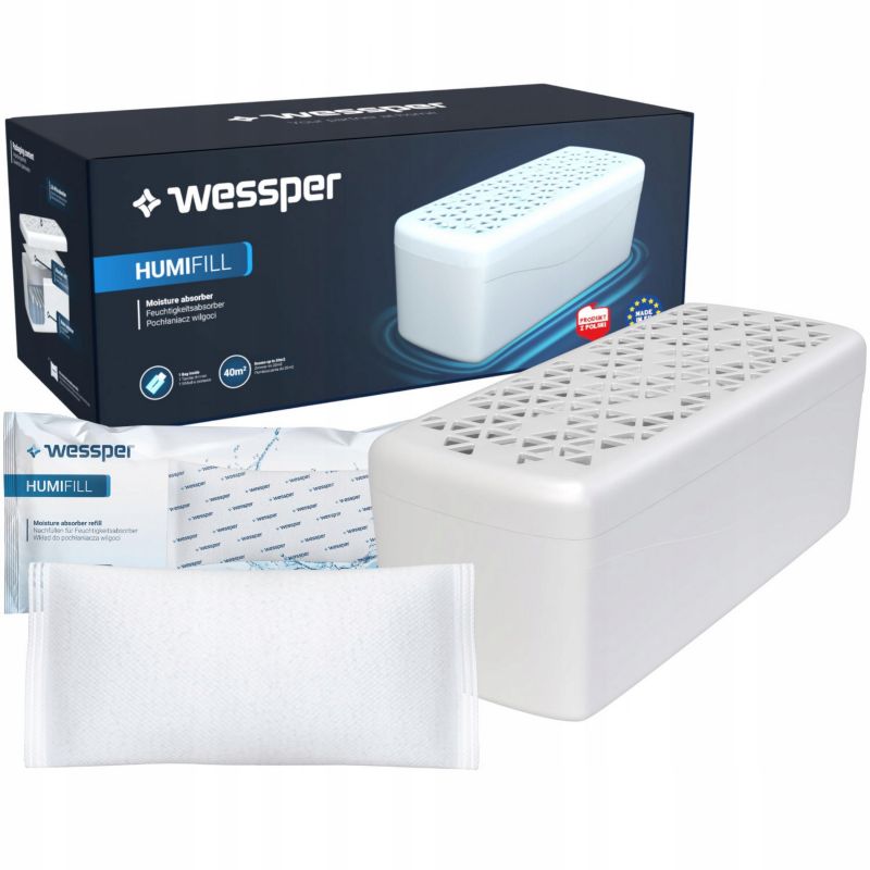 Pochłaniacz wilgoci, Wessper, z wkładem wymiennym 500g, osuszacz powietrza, 2szt