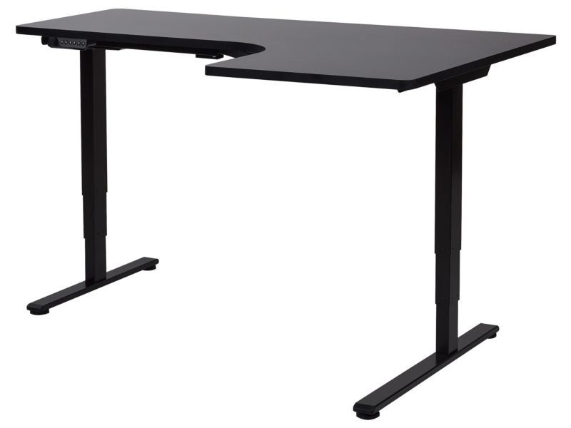 Biurko regulowane Elektryczny Prawostronny Czarny Destines 160 x 109 cm 1 szt.
