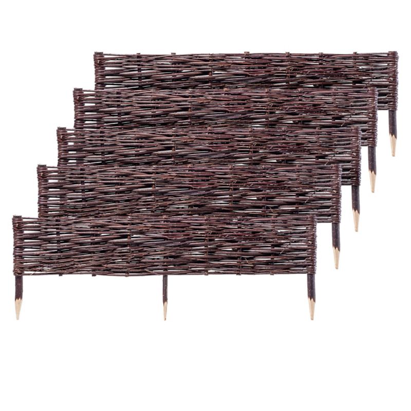 Palisada Ogrodowa KADAX 100x30cm Płotek Wiklinowy Obrzeże Trawnikowe 5szt